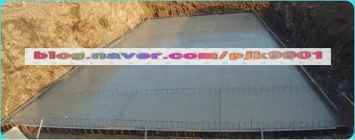 바닥 콘크리트 타설 완료면