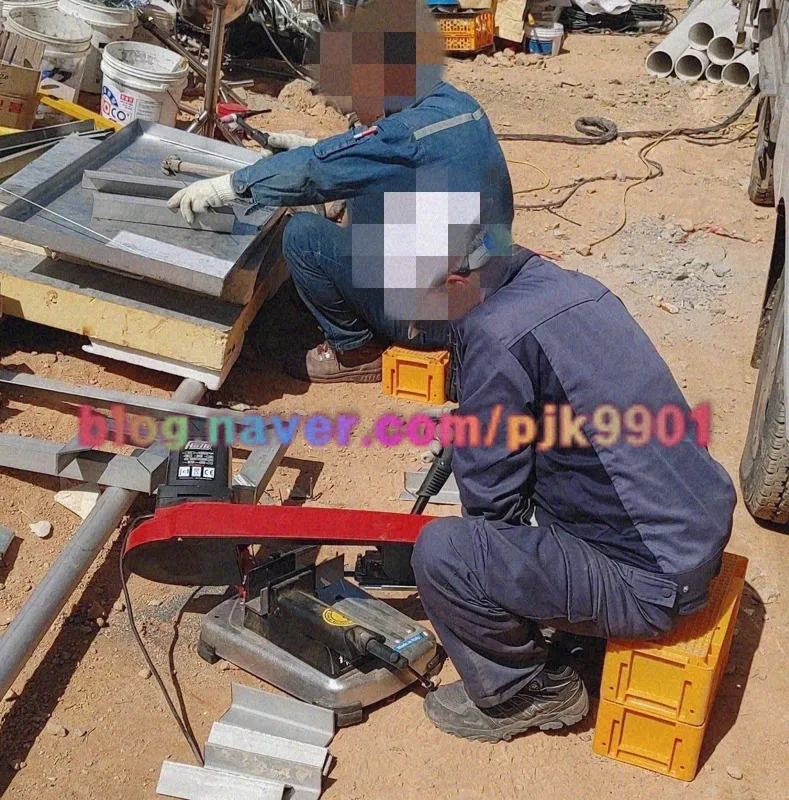 앵글 소재 절단