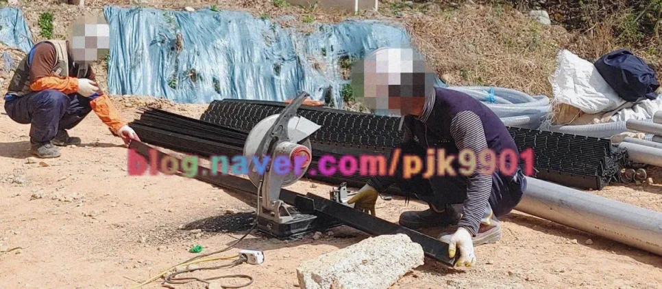 여재 소재 절단